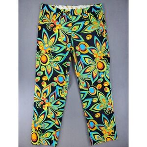 Loudmouth Golf Pants Mens 38x32 Black Psychedelic Floral Retro Mod Stretch Pants